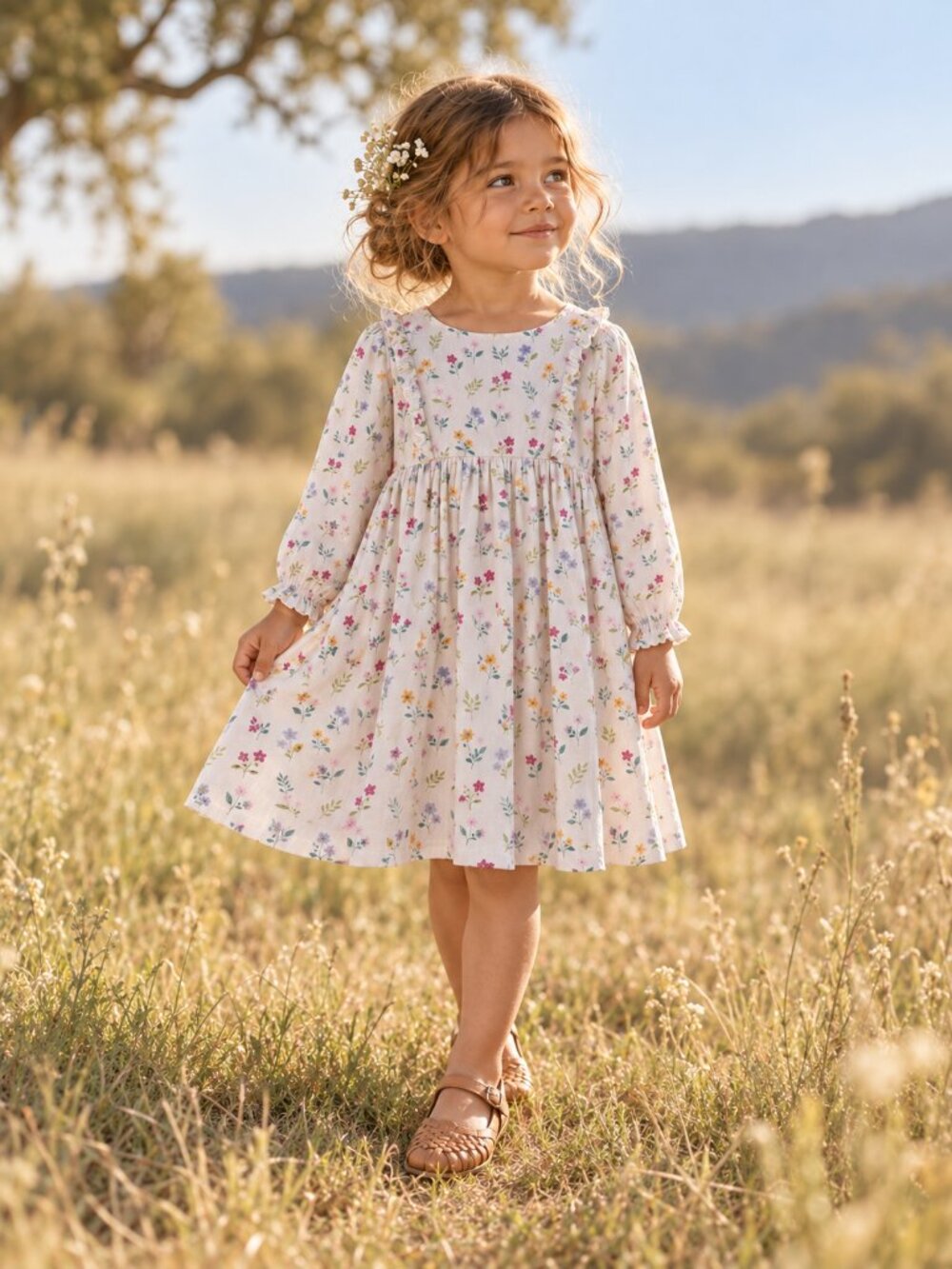 JOJO MAMAN BEBE Ditsy Floral Cottagecore Prairie Dress